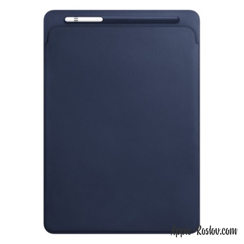 Кожаный чехол-футляр для iPad Pro 12.9 тёмно-синего цвета