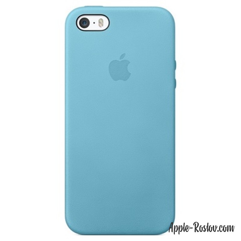 Кожаный чехол голубого цвета