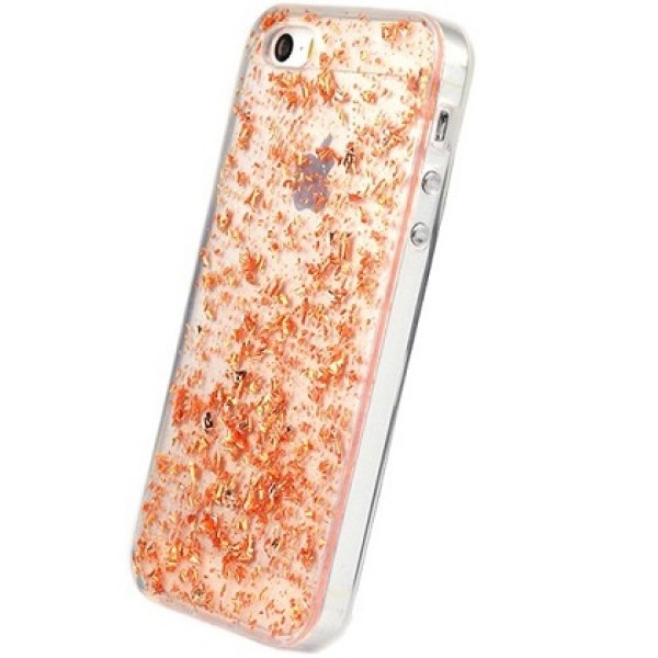 Пластиковый чехол с золотистыми блёстками