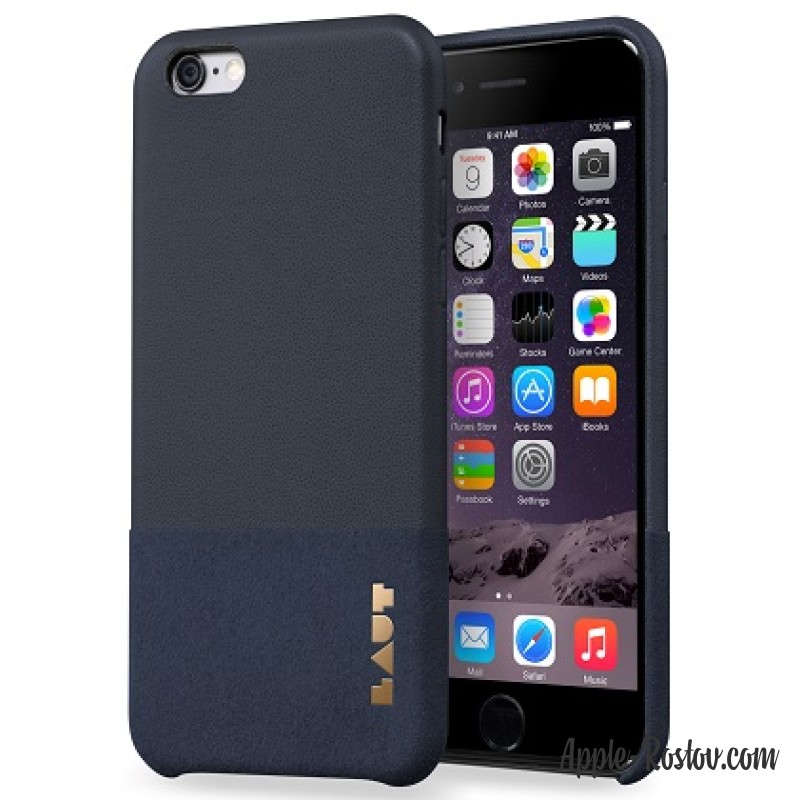 Чехол из натуральной кожи тёмно-синего цвета