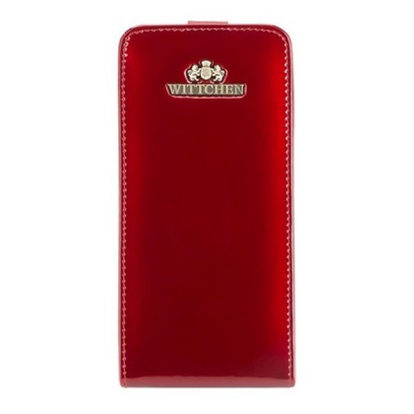 Лакированная кожаная обложка красного цвета Verona