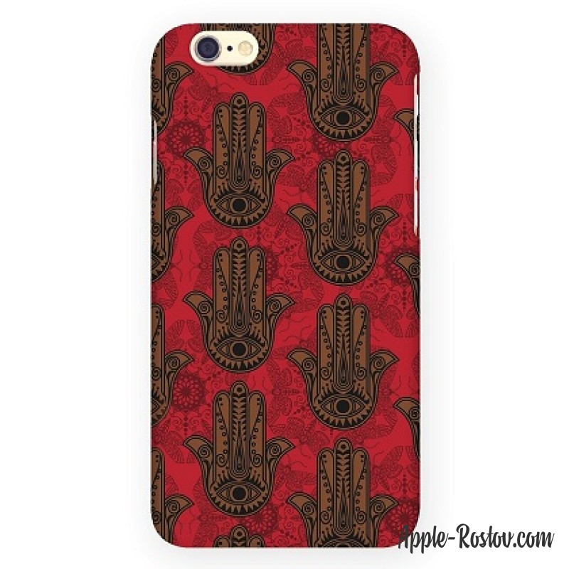 Пластиковый чехол красного цвета с принтом