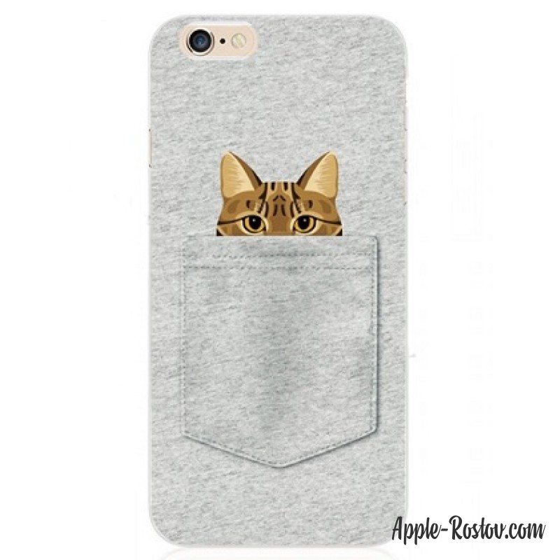 Чехол серого цвета "Кот в кармане"