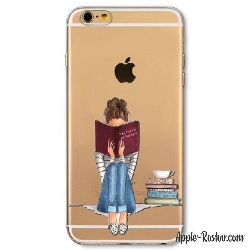 Прозрачный чехол с принтом