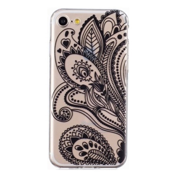 Прозрачный чехол с чёрным узором 1 для iPhone 8/7