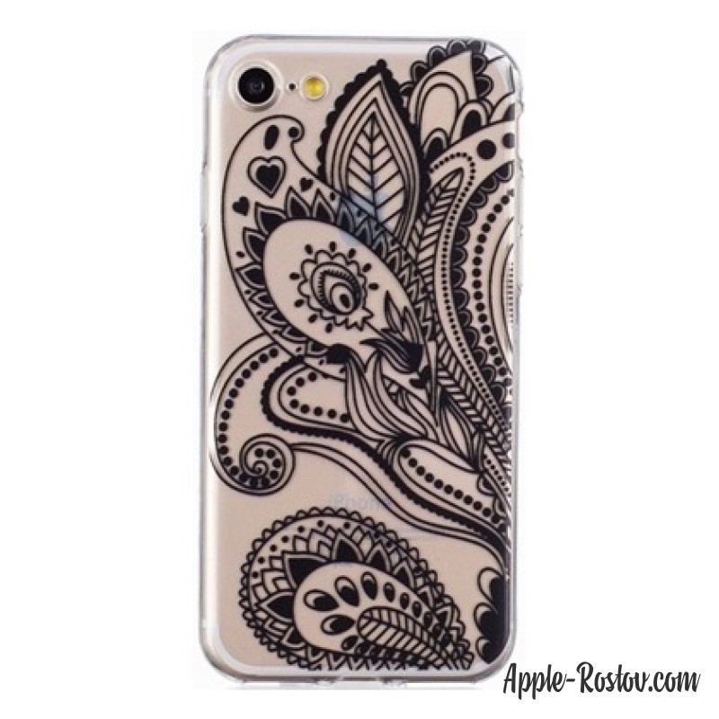 Прозрачный чехол с чёрным узором 1 для iPhone 8/7