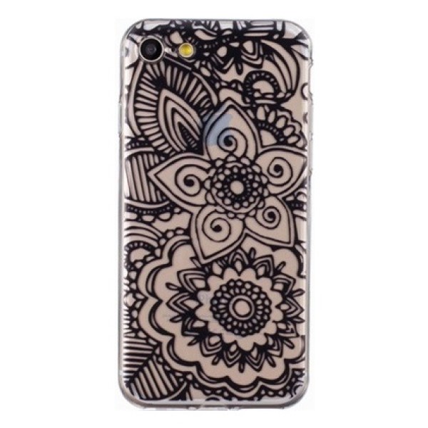 Прозрачный чехол с чёрным узором 2