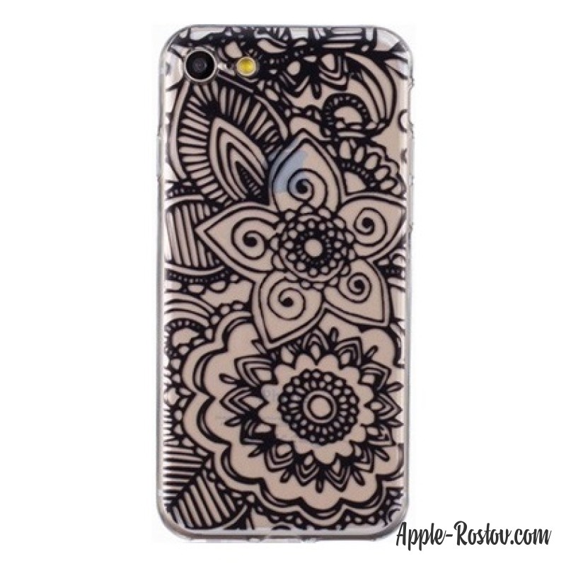 Прозрачный чехол с чёрным узором 2