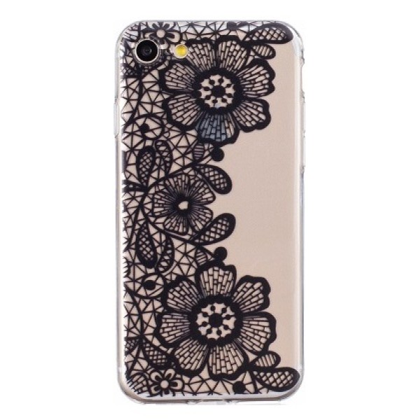 Прозрачный чехол с чёрным узором 5
