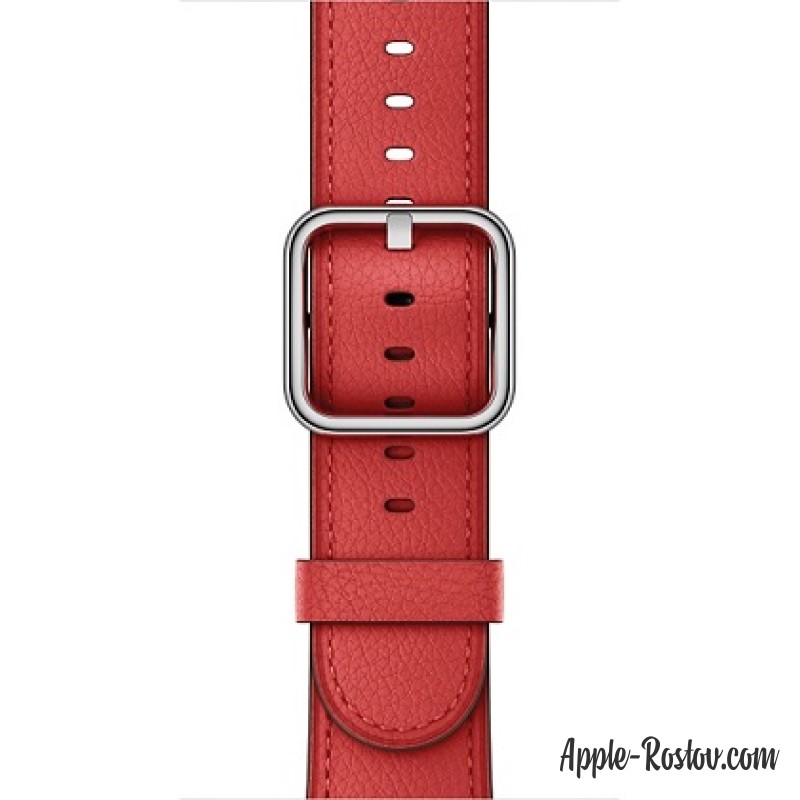 Ремешок красного цвета с классической пряжкой (для корпуса 38 мм)