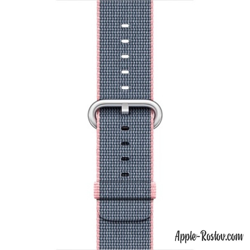 Ремешок из плетёного нейлона цвета "светло-розовый/тёмно-синий" (для корпуса 42 мм)