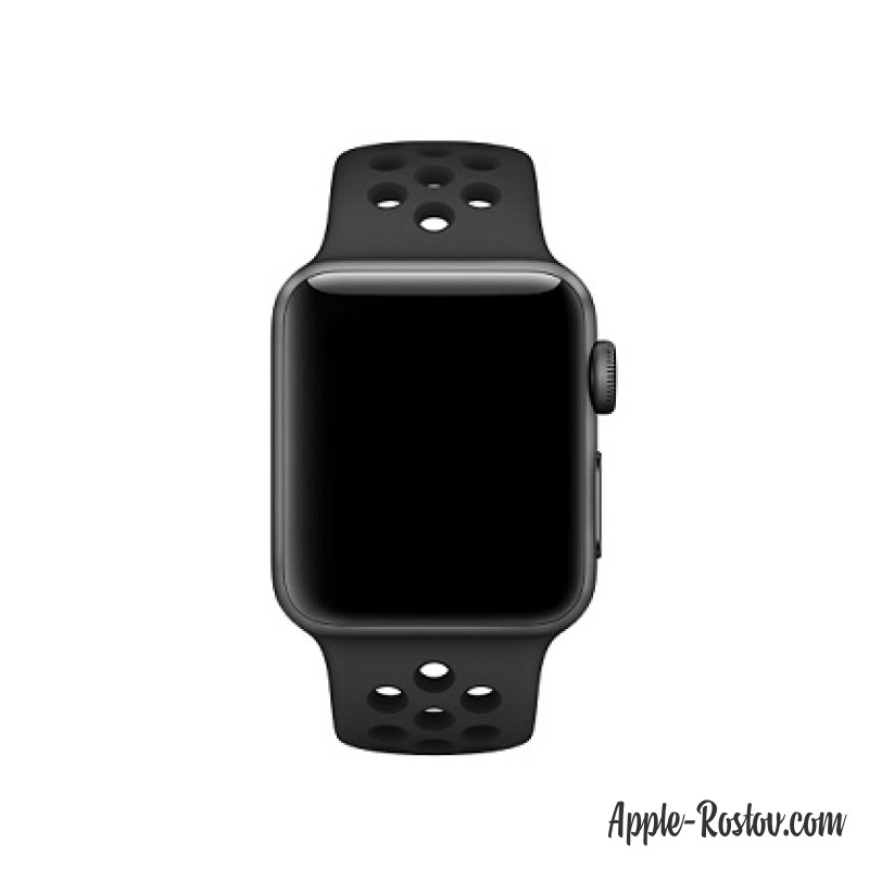 Спортивный ремешок Nike цвета "антрацитовый/чёрный" (для корпуса 38 мм), размеры S/M и M/L