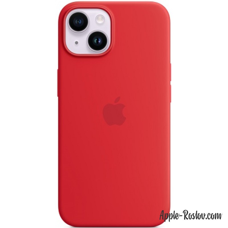 Silicone case iPhone 14 Plus MagSafe Red