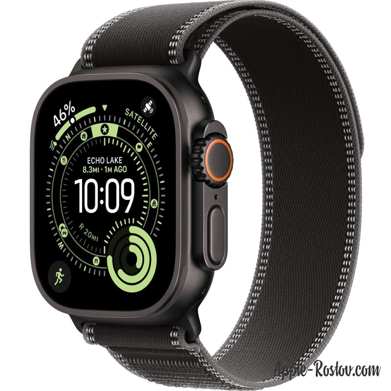 Apple Watch Ultra 3 (2025) 49mm Black Titanium Case ремешок Black Charcoal Trail