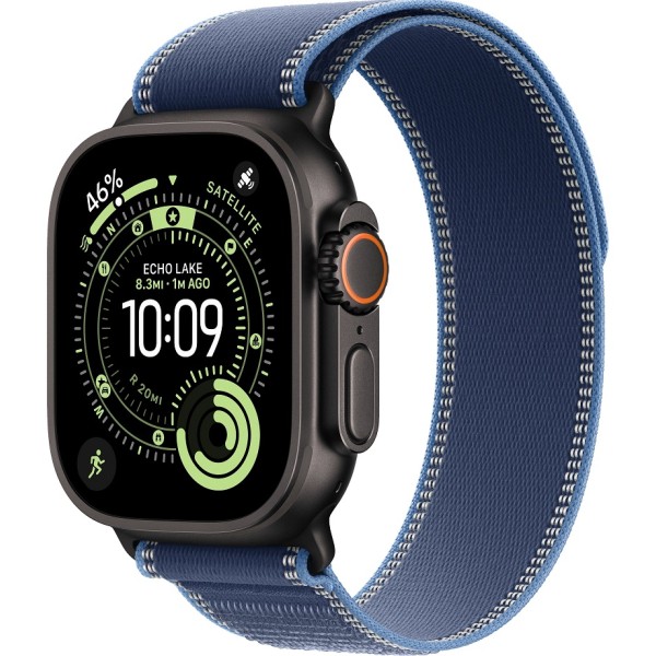 Apple Watch Ultra 3 (2025) 49mm Black Titanium Case ремешок Blue Bright Blue Trail