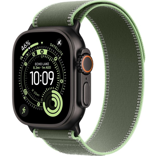 Apple Watch Ultra 3 (2025) 49mm Black Titanium Case ремешок Green Neon Trail