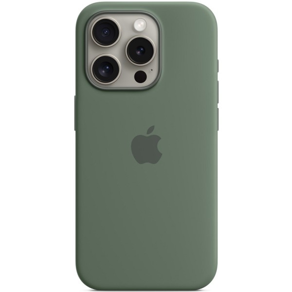 Silicone case iPhone 15 Pro MagSafe Green
