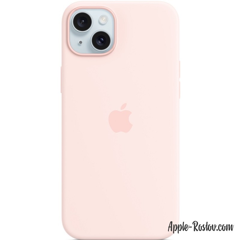 Silicone case iPhone 15 MagSafe Pink