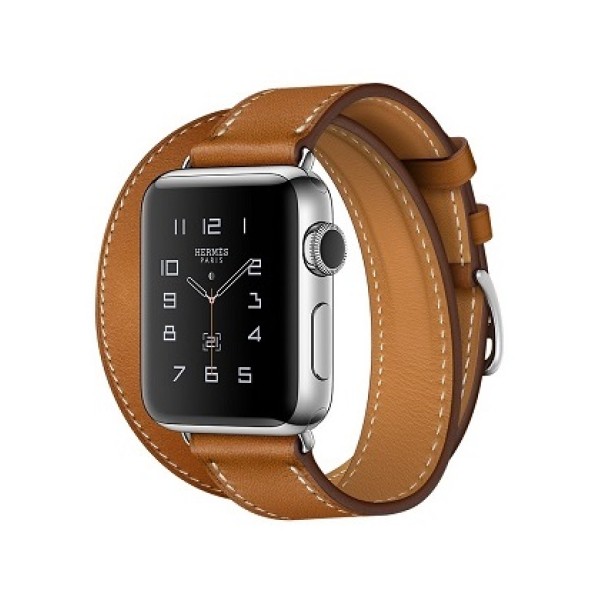 Apple Watch Hermes 38 mm silver/Double Tour Barenia leather Fauve colors