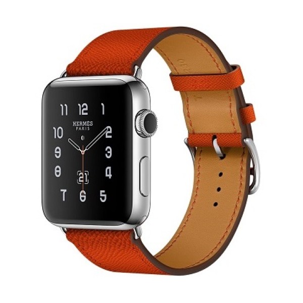 Apple Watch Hermes 42 mm silver/Simple Tour leather Epsom color Feu